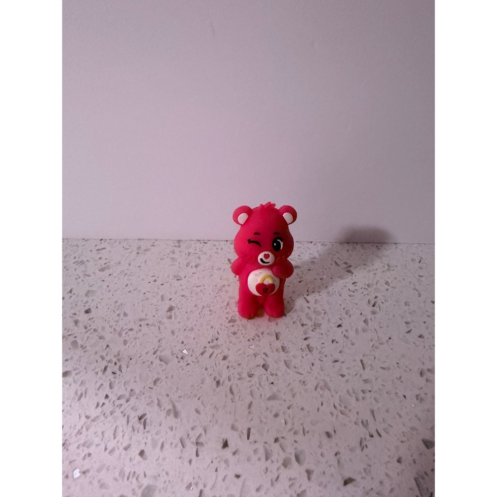 Care Bears Love-a-Lot Bear Mini PVC Figure Pink Winking Collectible Toy